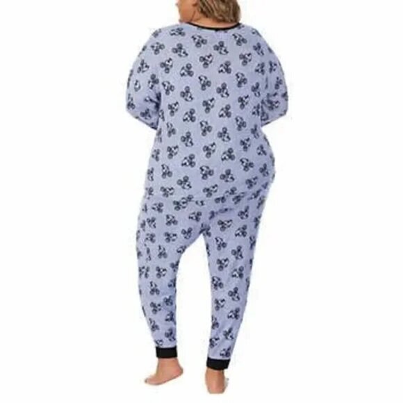 Disney Women's Lounge Set Mickey Mouse Blue 2-piece Cozy NWT - Picture 10 of 11